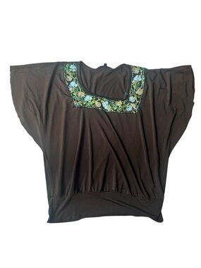 Vintage y2k early 2000s embellished boho flutter sleeve blouse